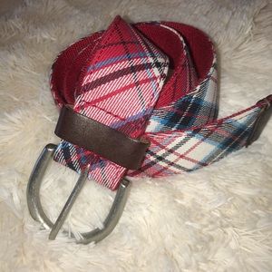 Red, White, and Blue Preppy Plaid Belt